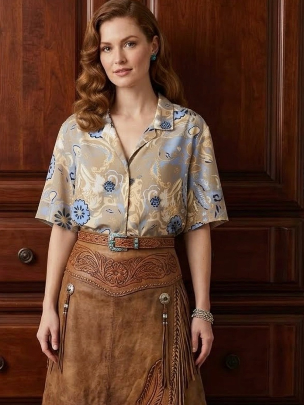 Vintage Donkenny Woman Paisley Floral Blouse Size 1X